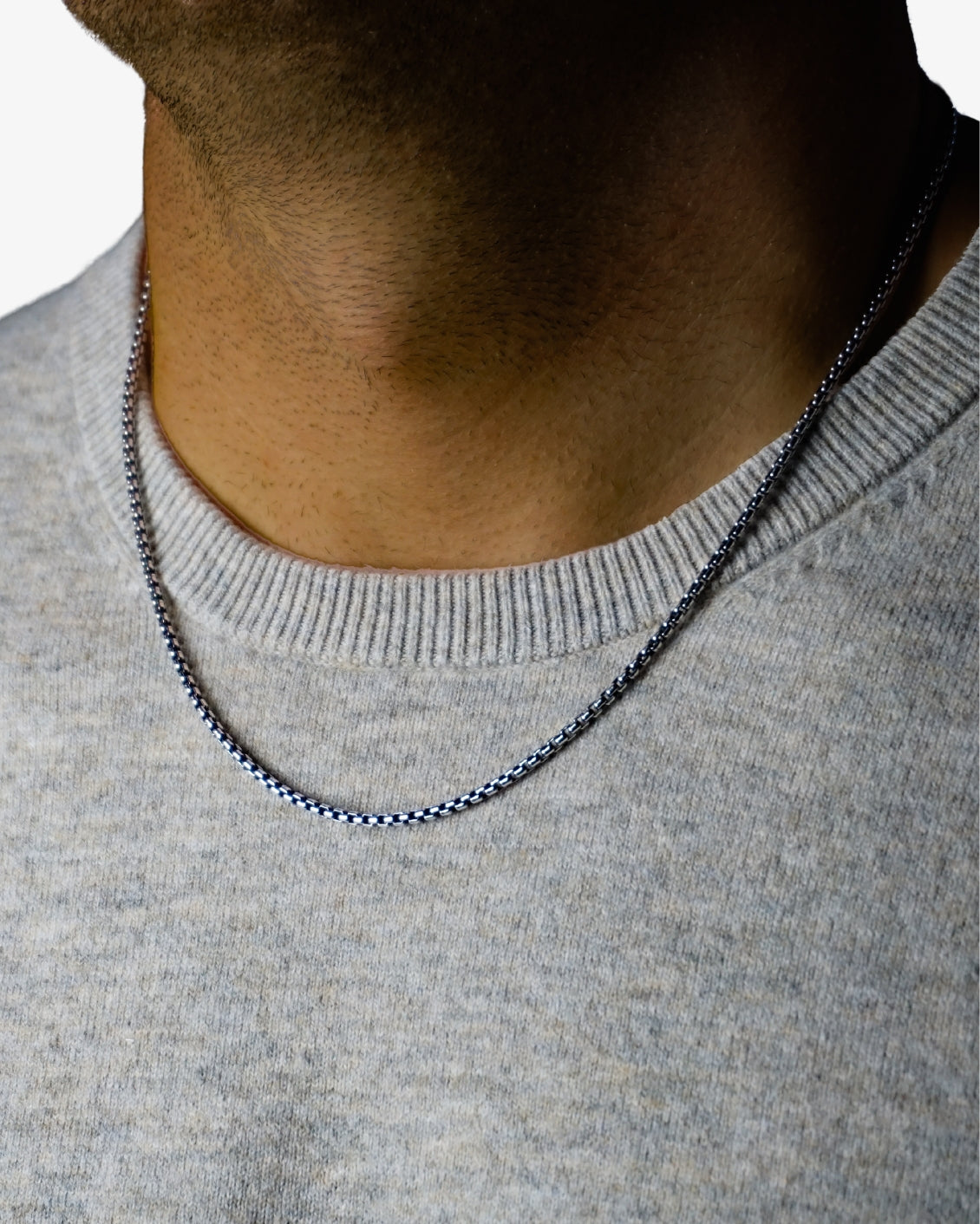 Silver Box Chain Necklace, 2.5mm